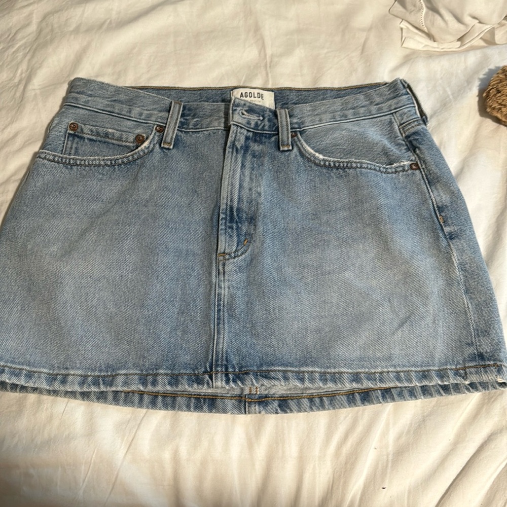 agolde liv mini skirt color revival size 28